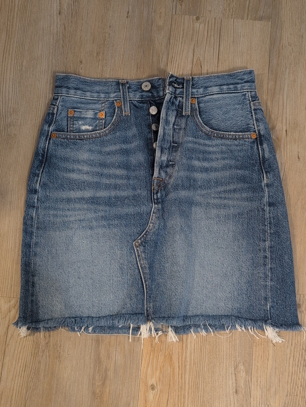 Levi's Denim Button-Front Mini Skirt